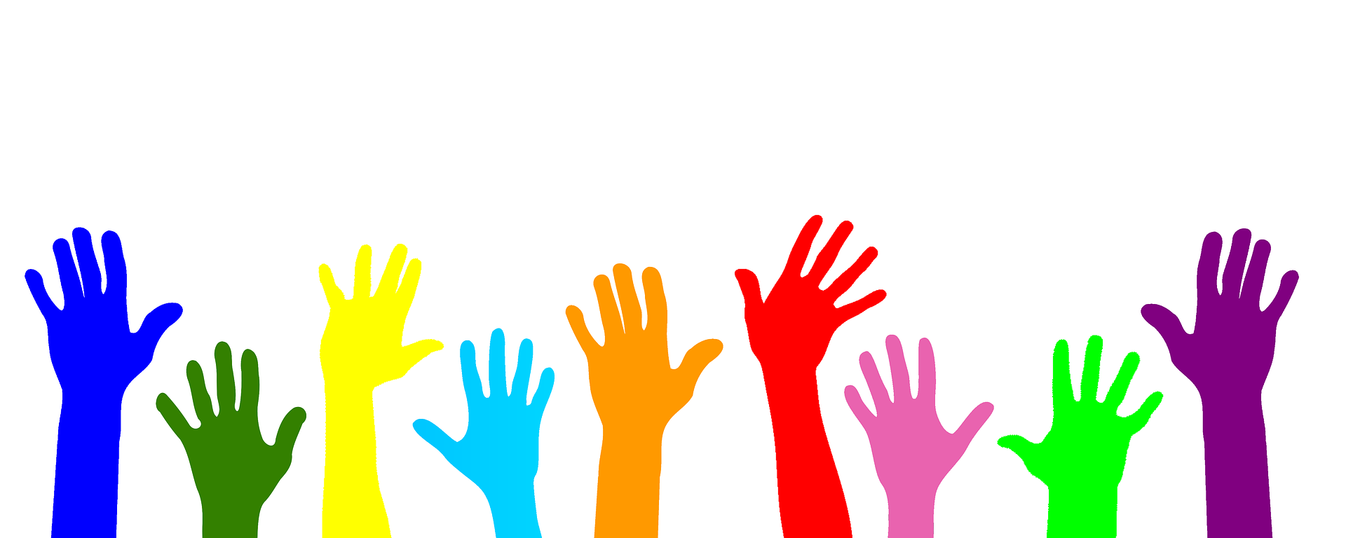 Freiwillige vor - bunte Hände | © Tumisu auf Pixabay